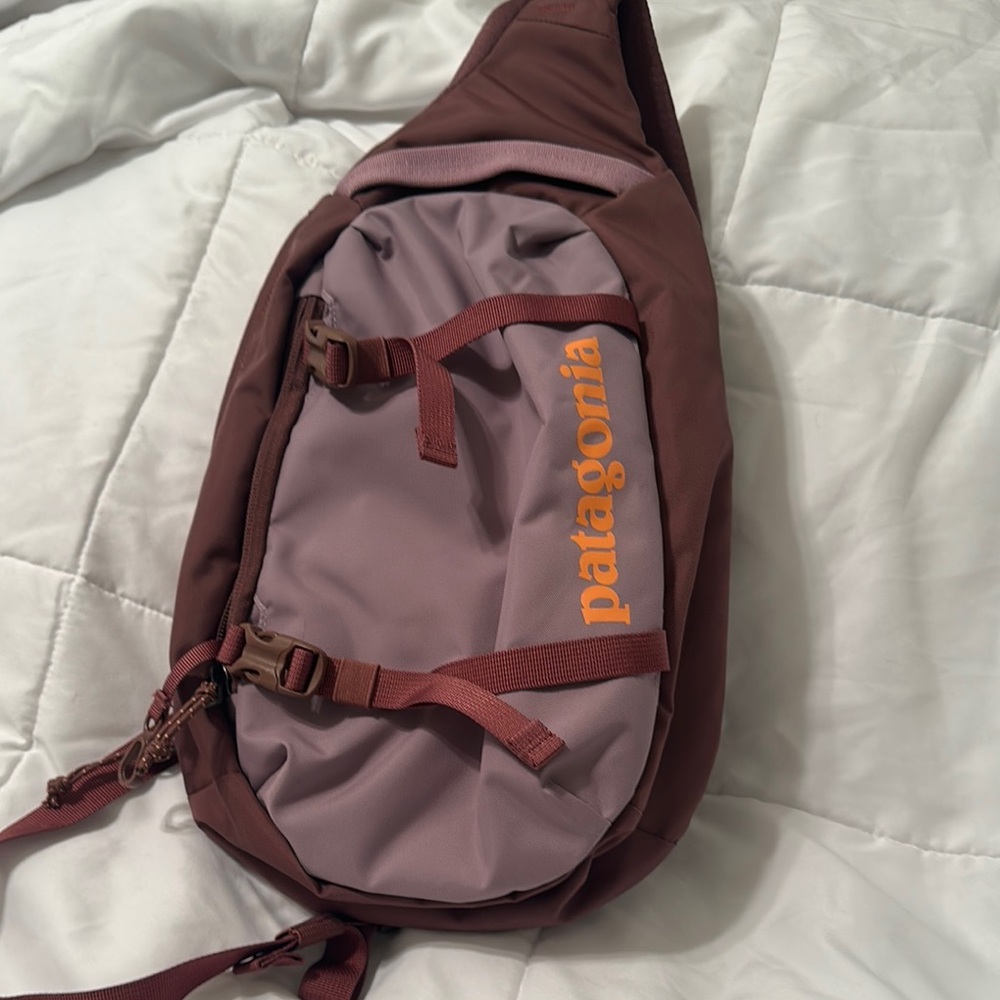Patagonia Brown and Purple Travel Bag with Durable Design